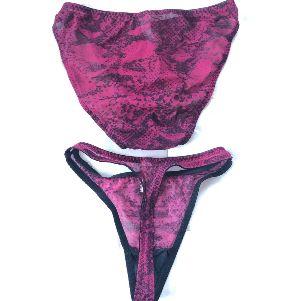 Tommy Hilfiger Panty & Thong Pink Snakeskin Small